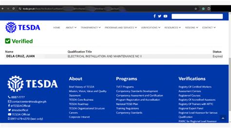 tesda verification 2023